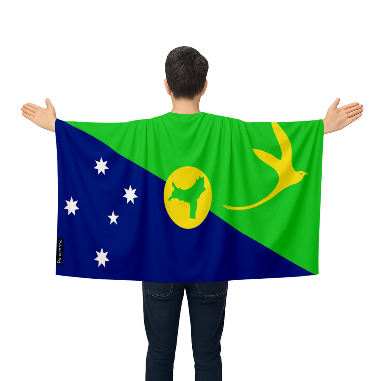 Cape drapeau île christmas polyester léger à enfiler