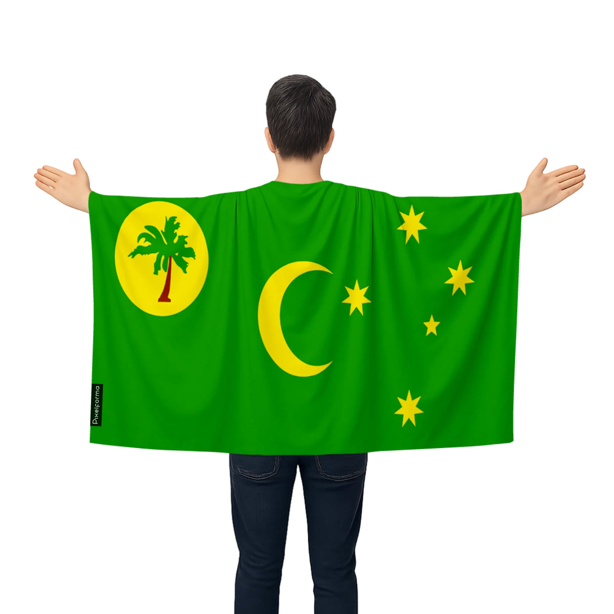 Cape drapeau îles cocos polyester léger à enfiler