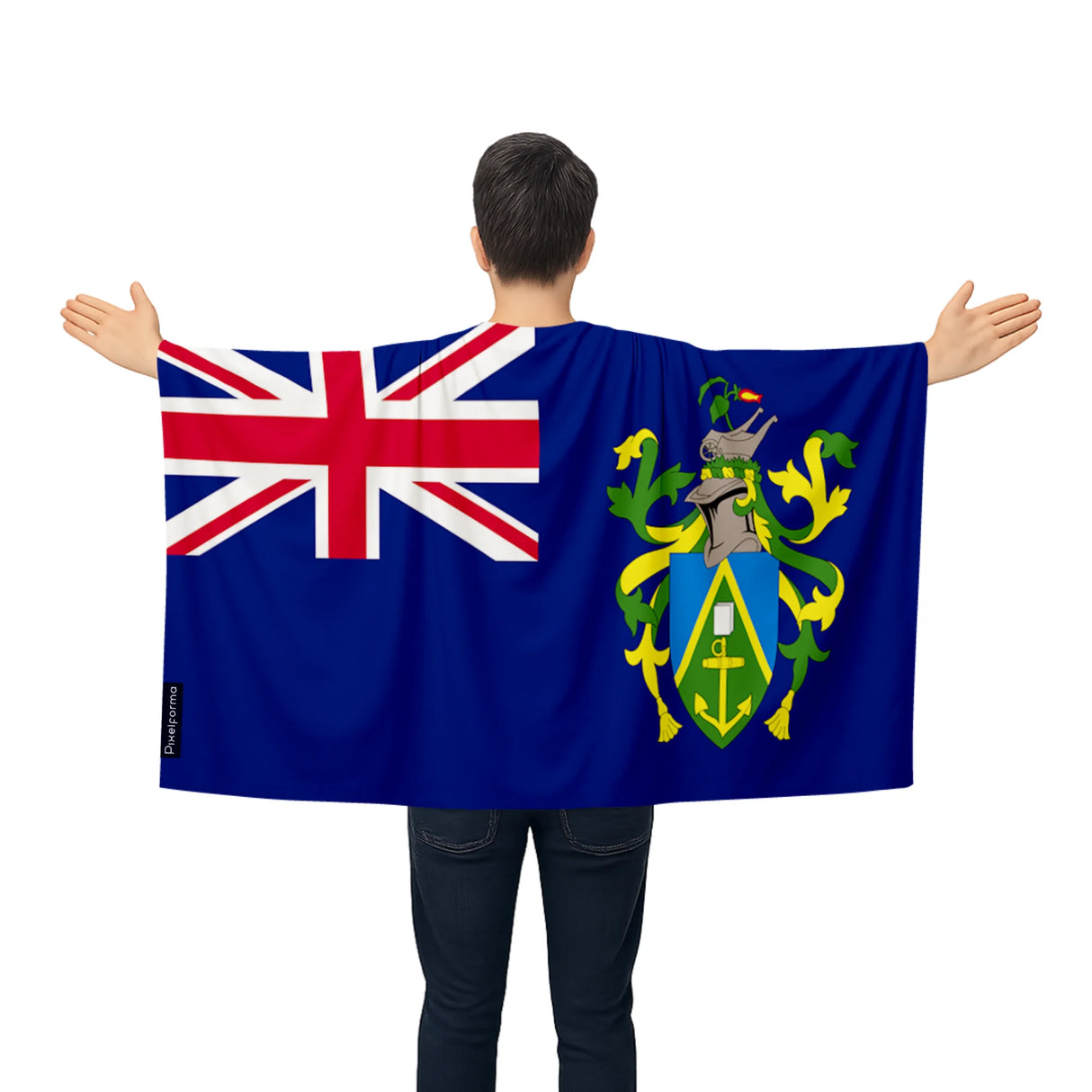 Cape drapeau îles pitcairn en polyester léger à enfiler