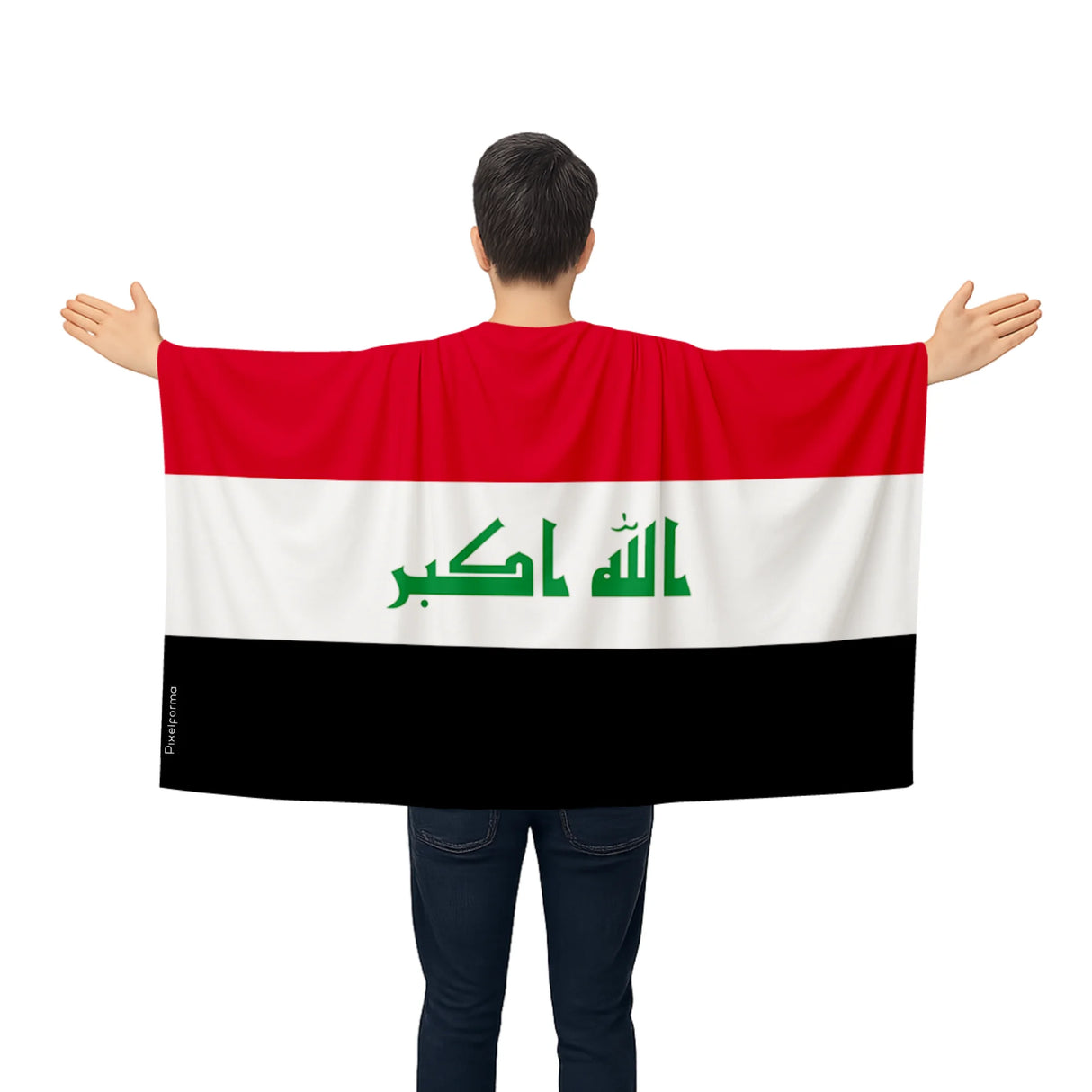Cape drapeau irak polyester léger pour événements sportifs