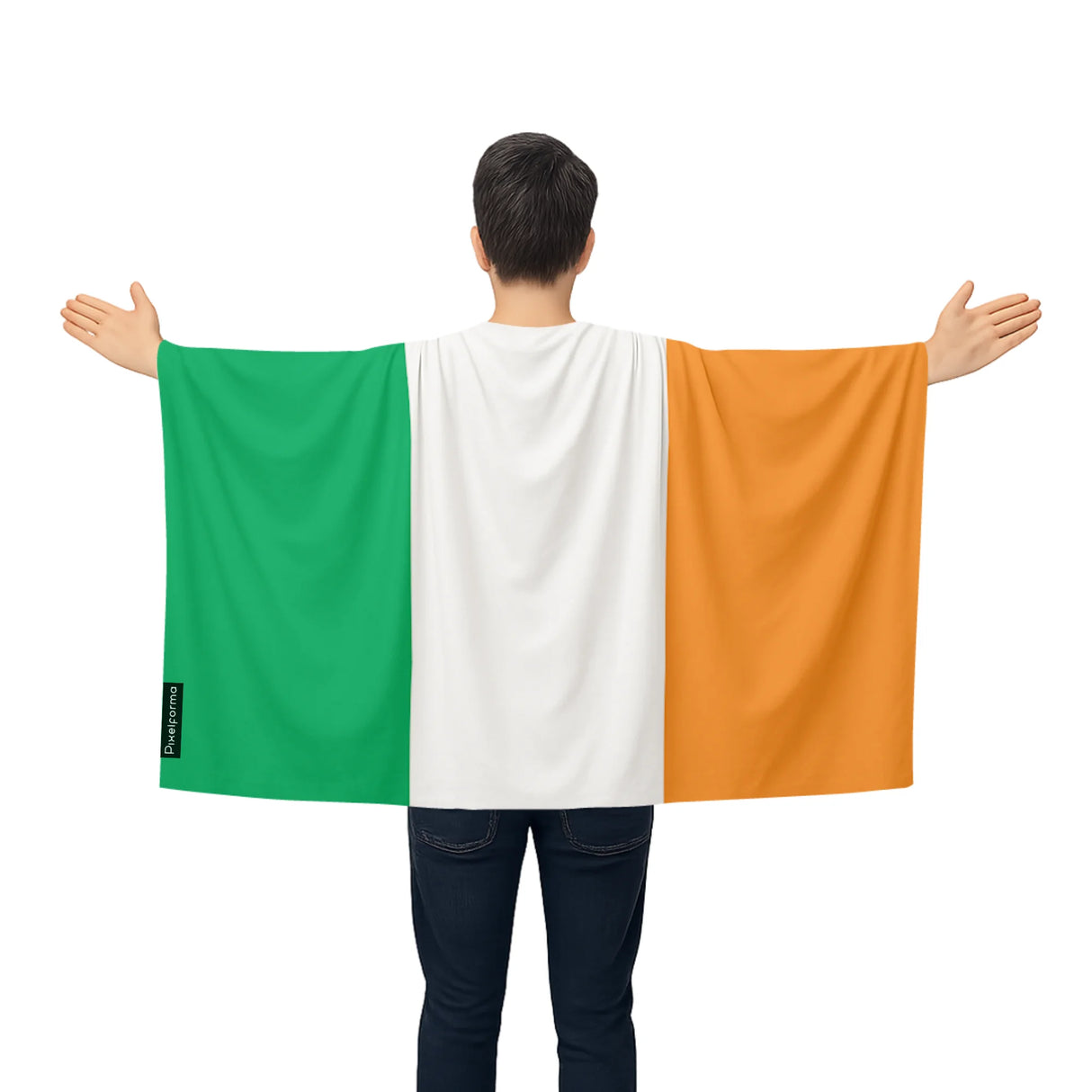Cape drapeau irlande polyester léger pour événements sportifs