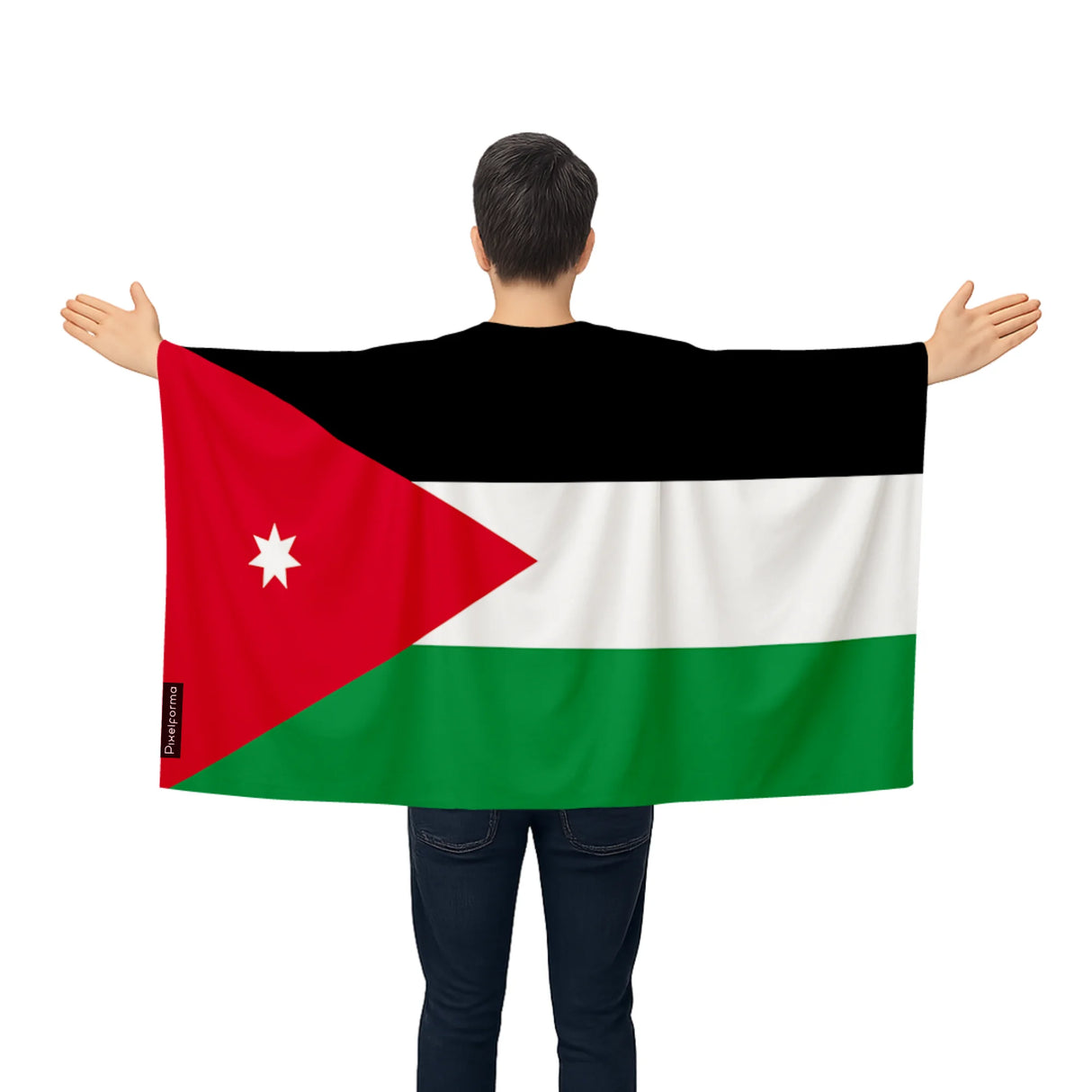 Cape drapeau jordanie polyester léger modèle à enfiler