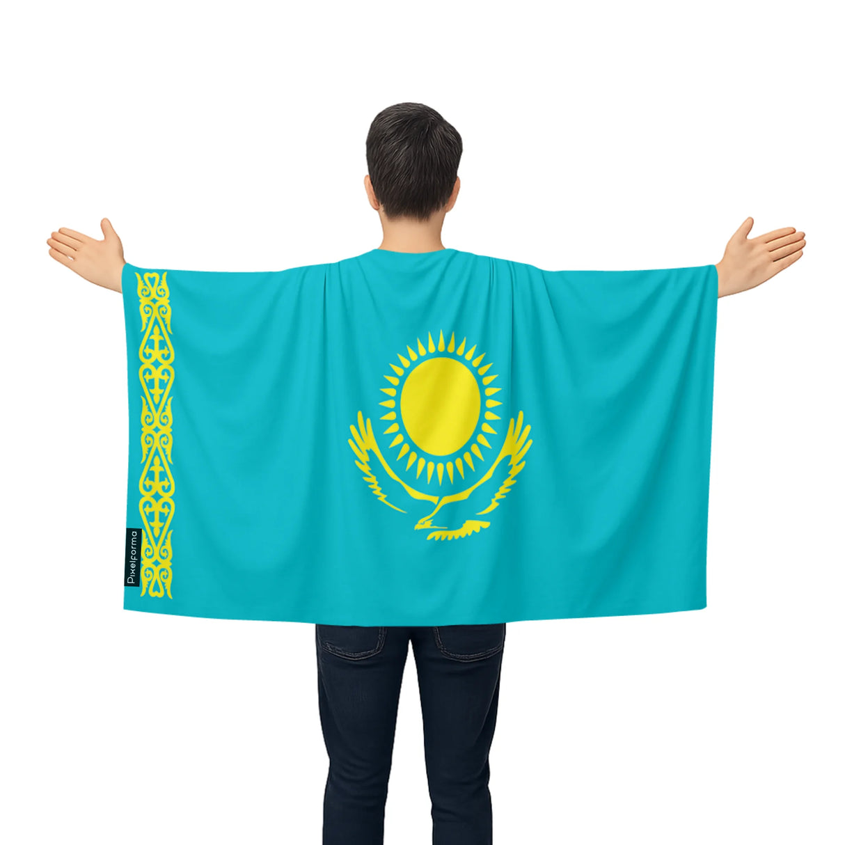 Cape drapeau kazakhstan polyester léger à enfiler sportif