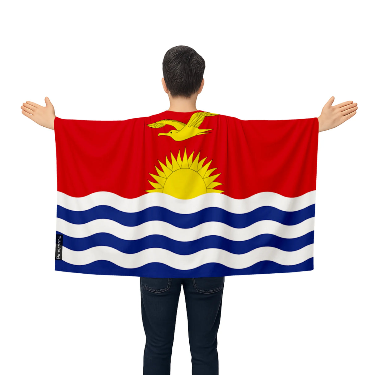 Cape drapeau kiribati polyester léger pour événements sportifs