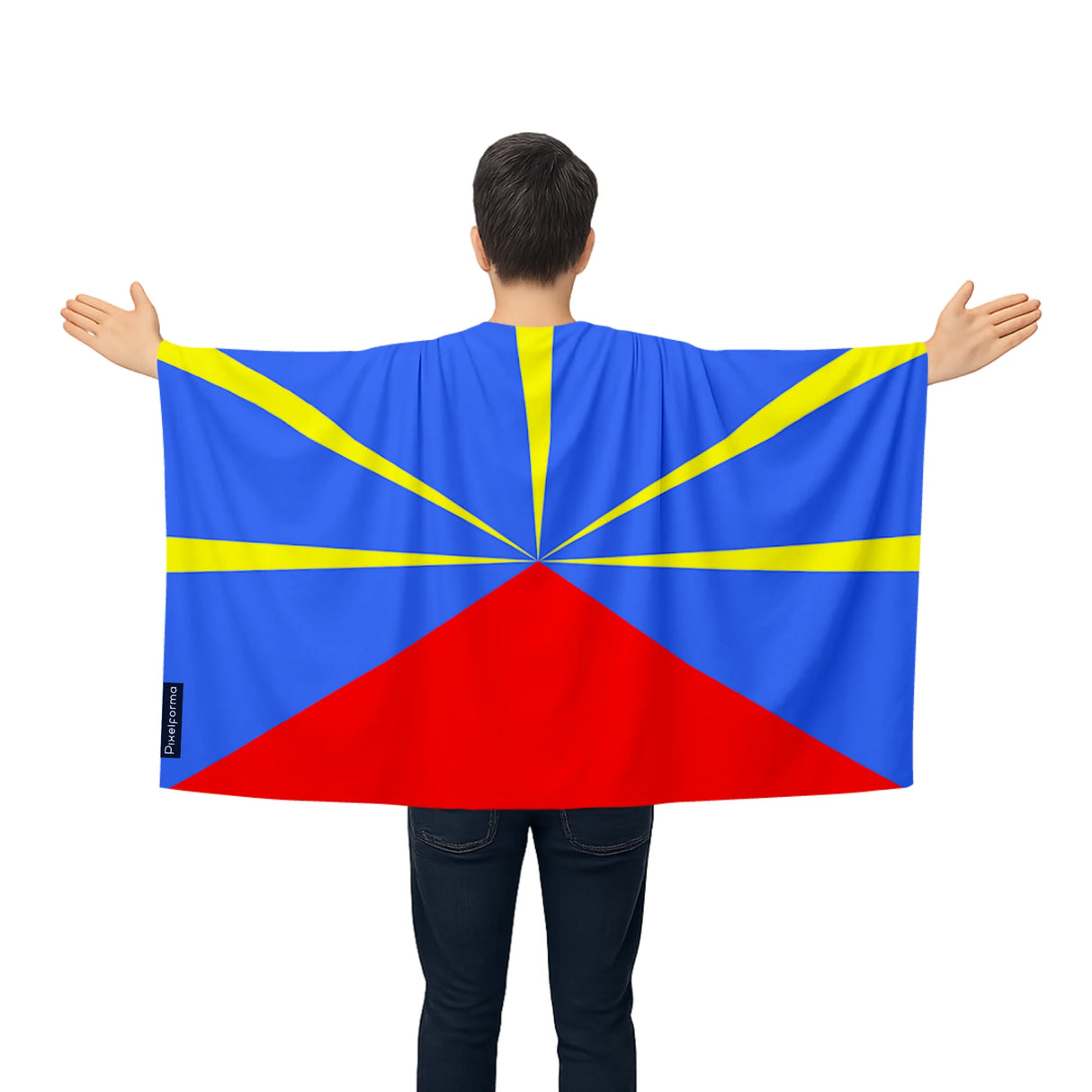 Cape drapeau la réunion polyester léger à enfiler