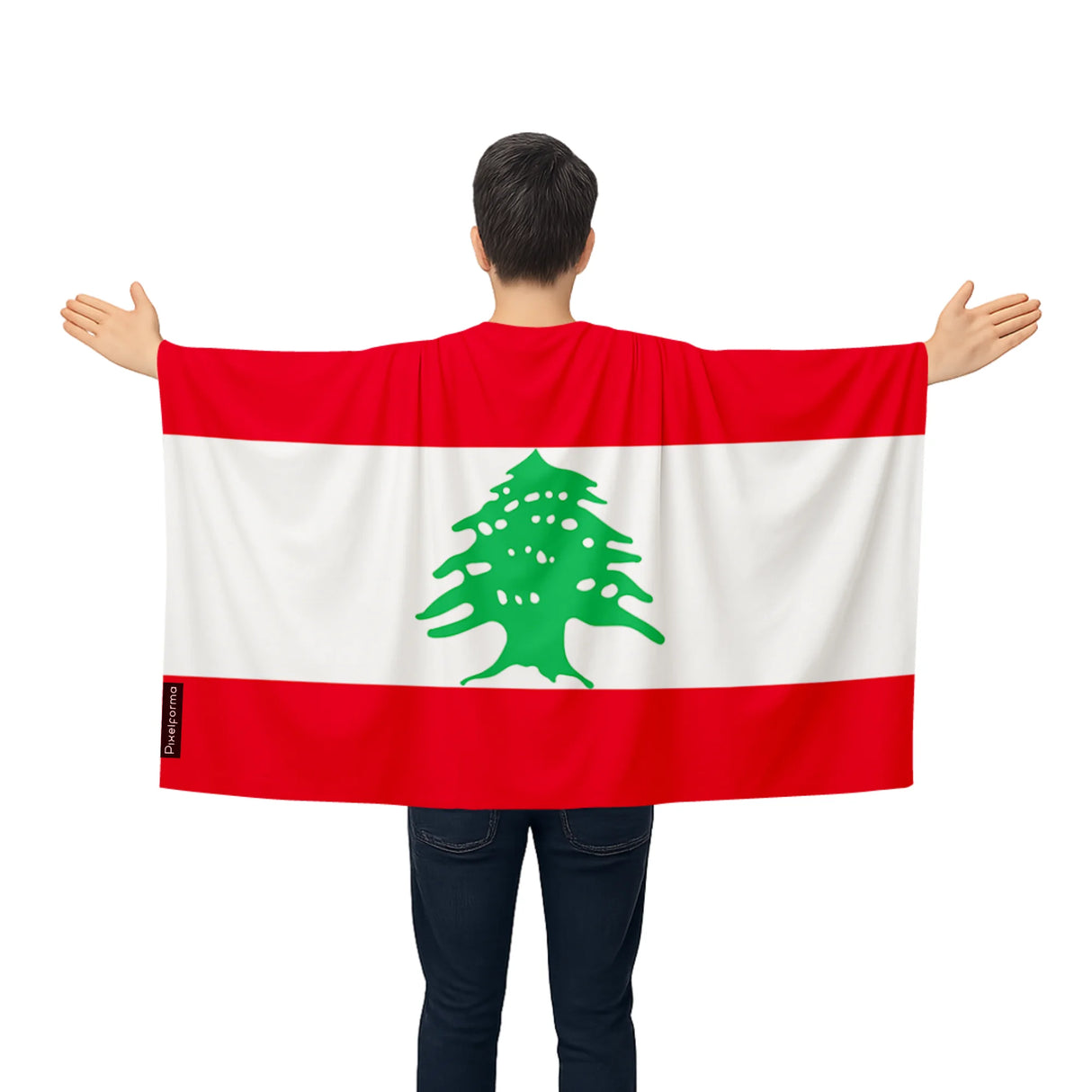 Cape drapeau liban polyester léger pour événements sportifs
