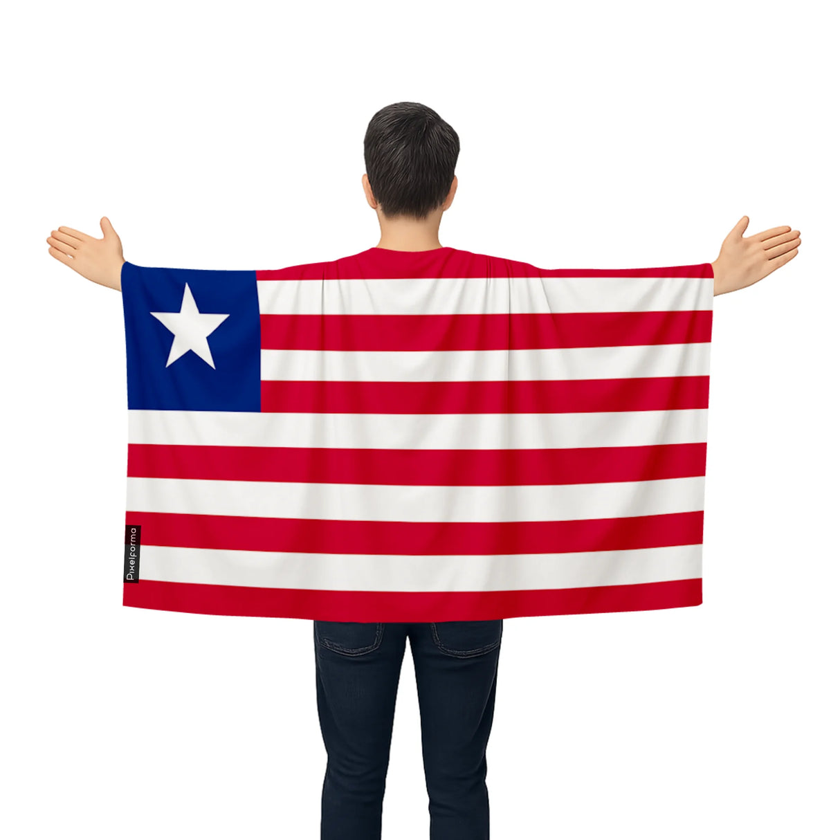 Cape drapeau liberia polyester léger pour événements sportifs