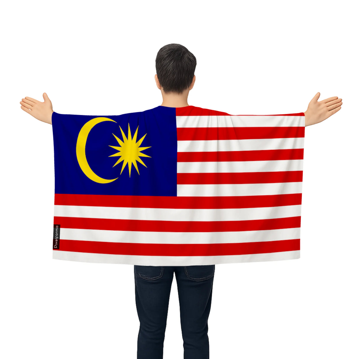 Cape drapeau malaisie polyester léger pour événements sportifs