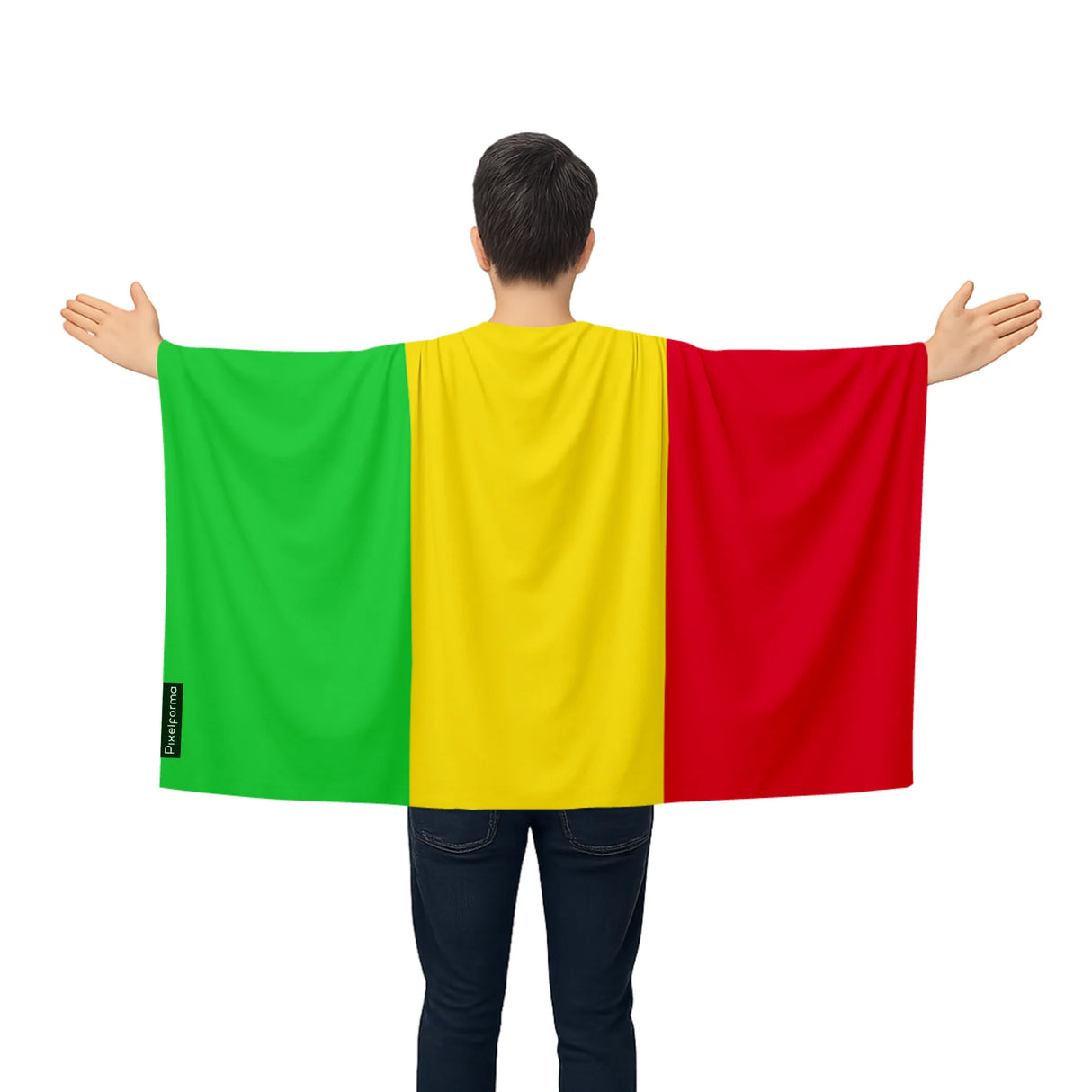 Cape drapeau mali en polyester léger à enfiler sportif