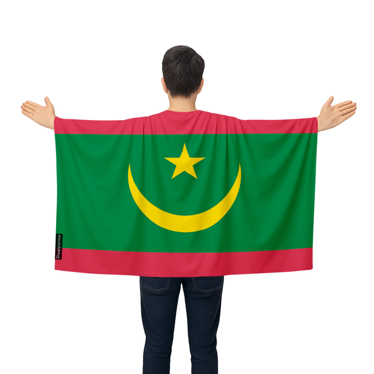 Cape drapeau mauritanie polyester léger à enfiler