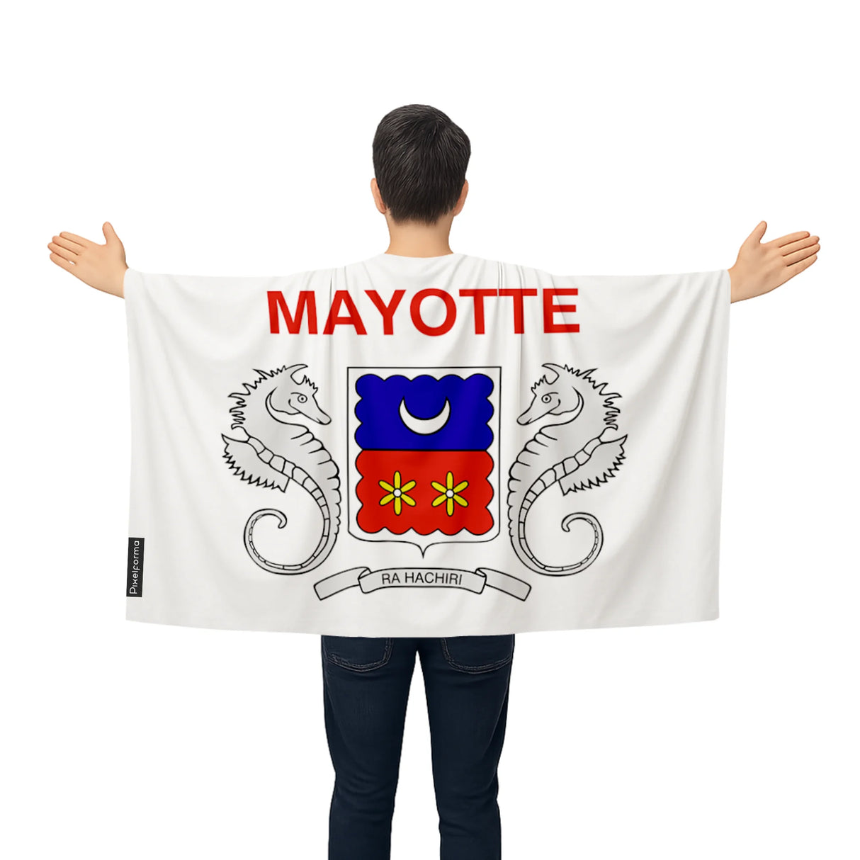 Cape drapeau mayotte polyester léger pour événements sportifs