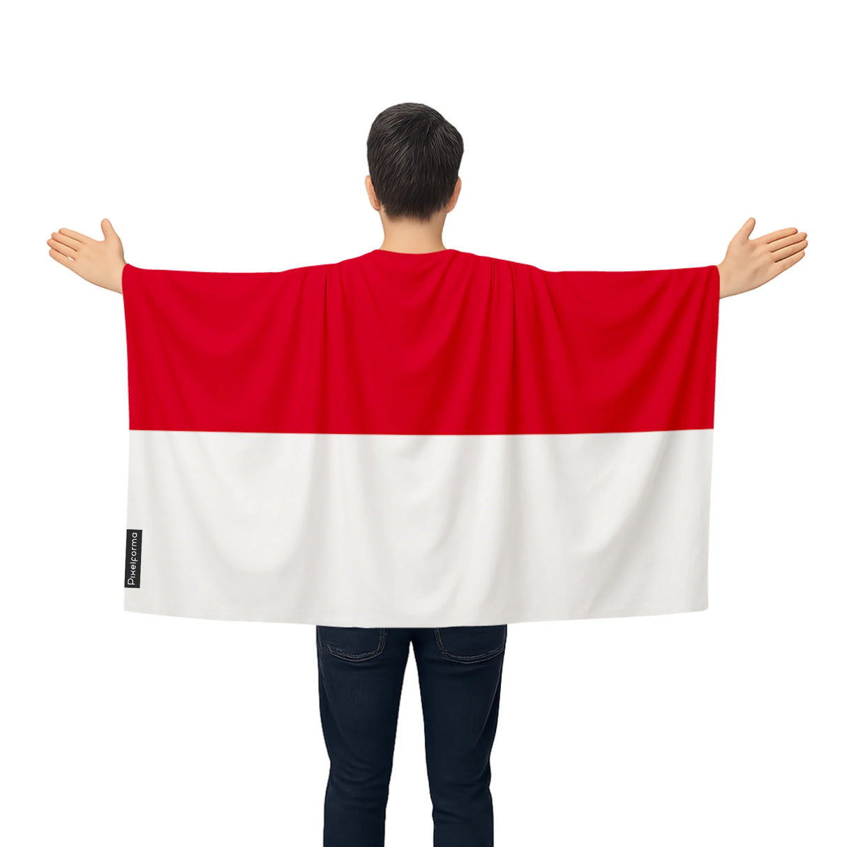 Cape drapeau monaco polyester léger à enfiler événements sportifs