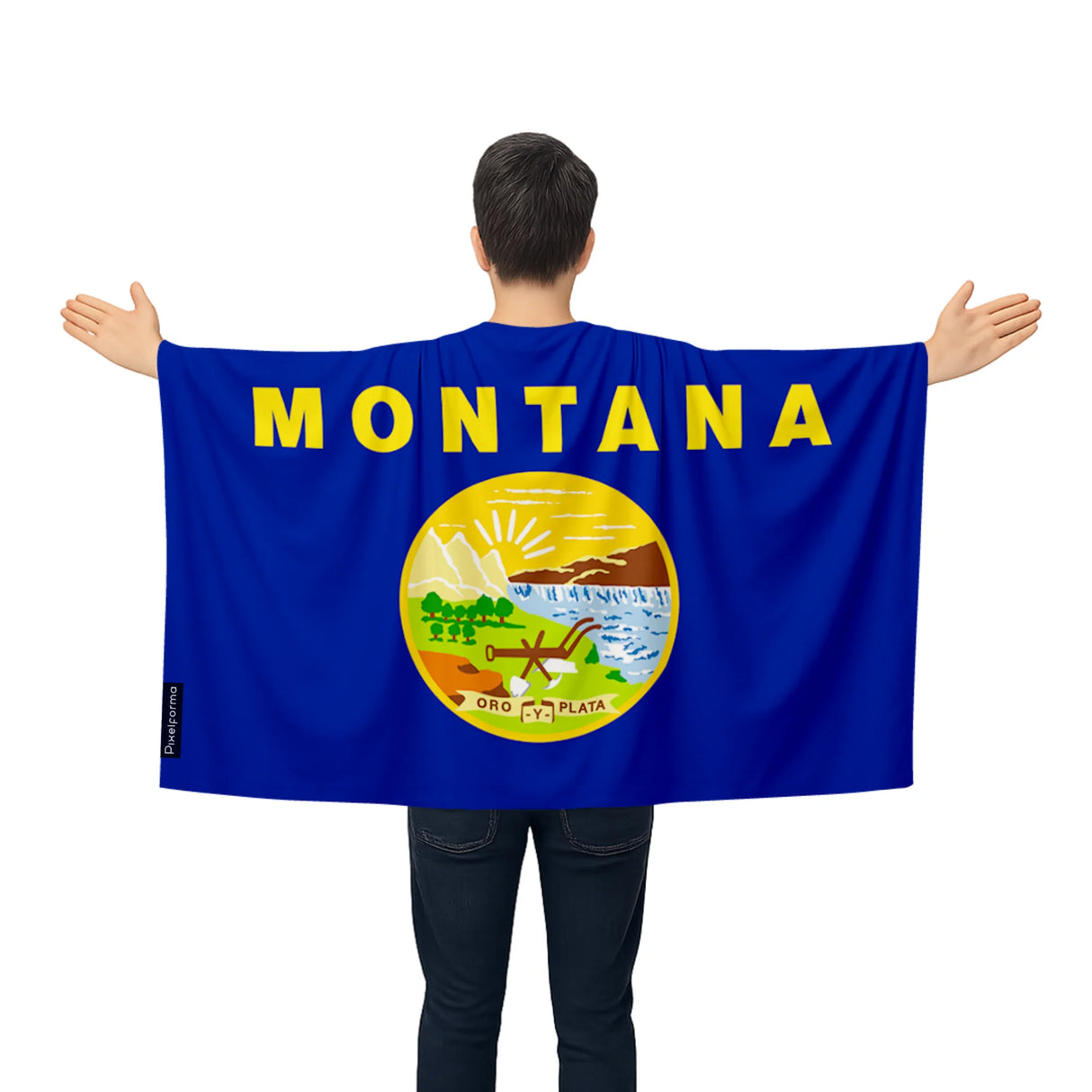 Cape drapeau montana polyester léger pour événements sportifs
