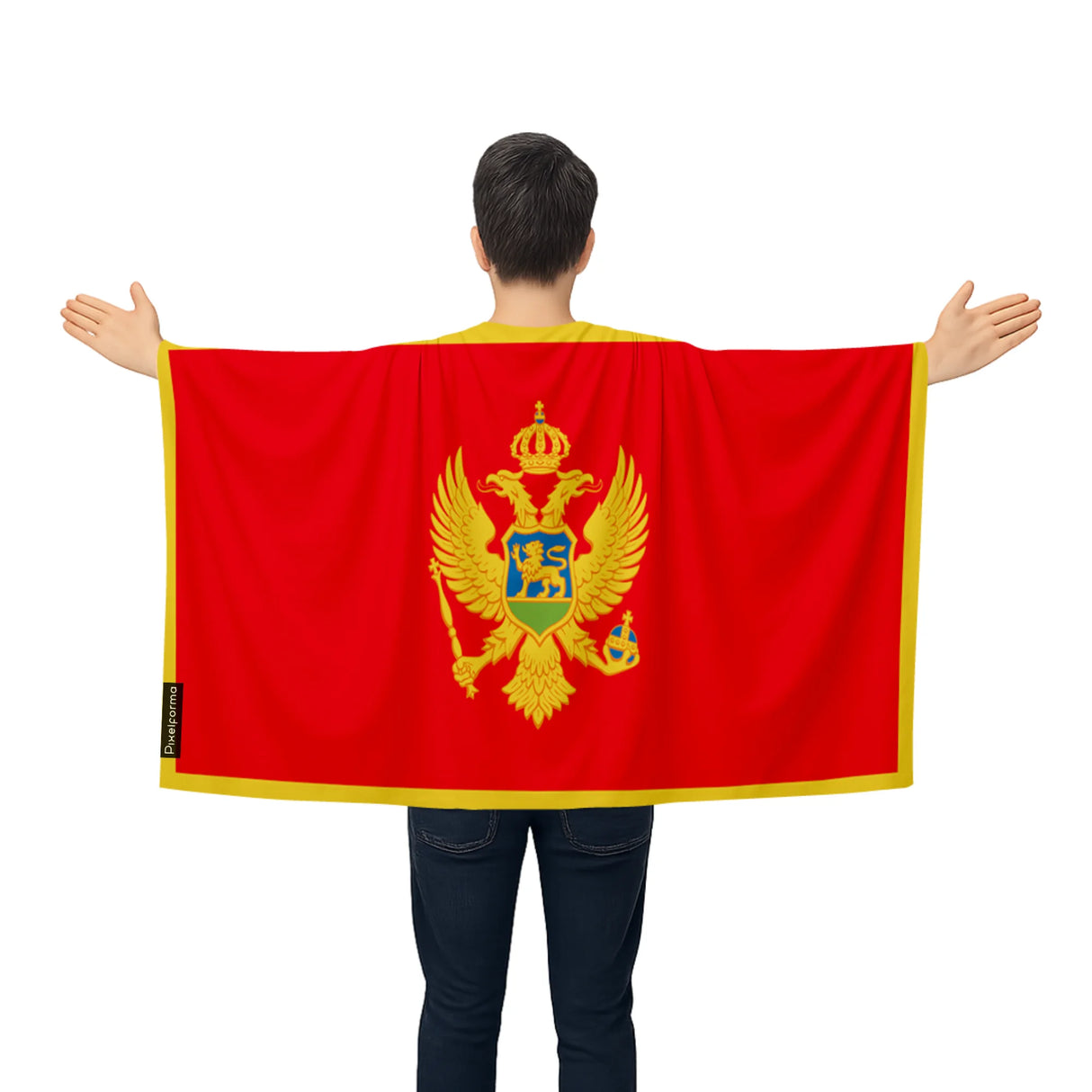 Cape drapeau monténégro polyester léger à enfiler