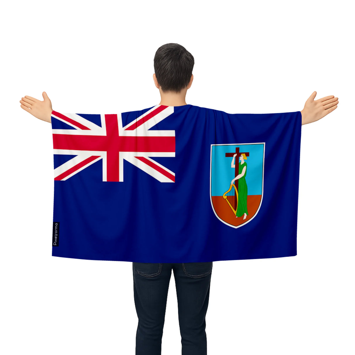 Cape drapeau montserrat polyester léger modèle à enfiler