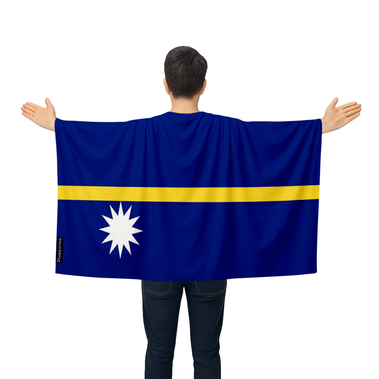 Cape drapeau nauru polyester léger pour événements sportifs