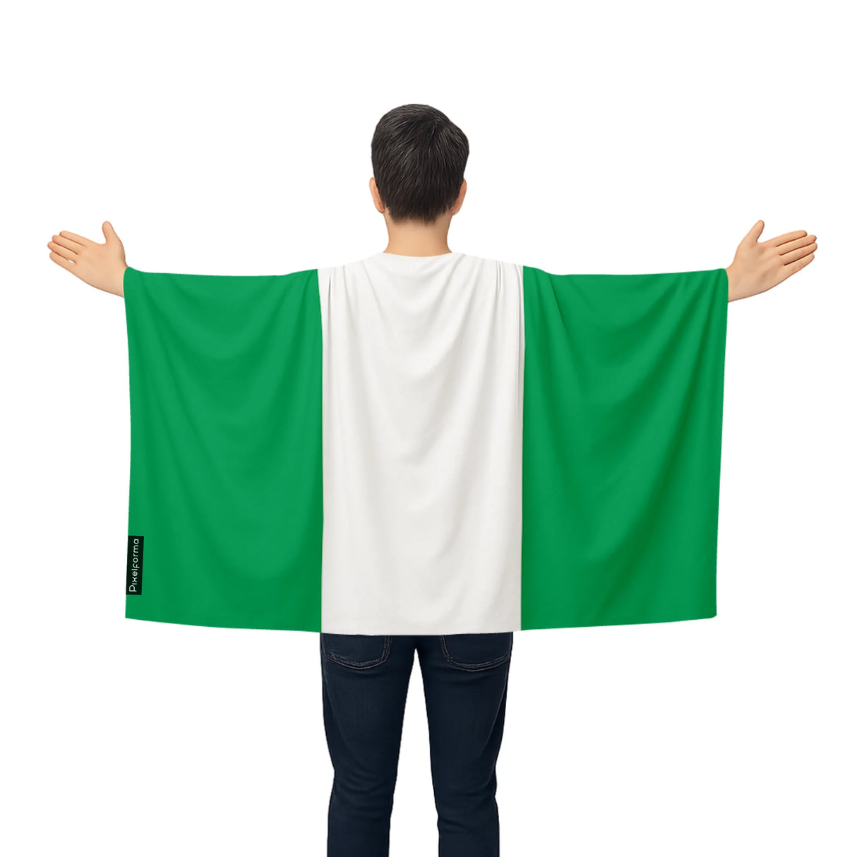 Cape drapeau nigeria polyester léger pour événements sportifs
