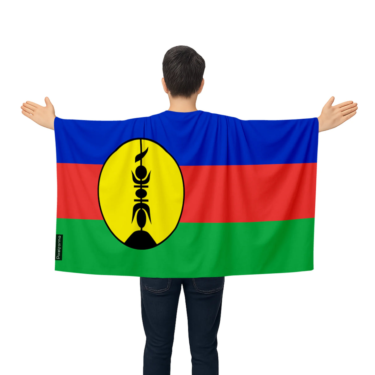 Cape drapeau nouvelle-calédonie polyester pour événements sportifs