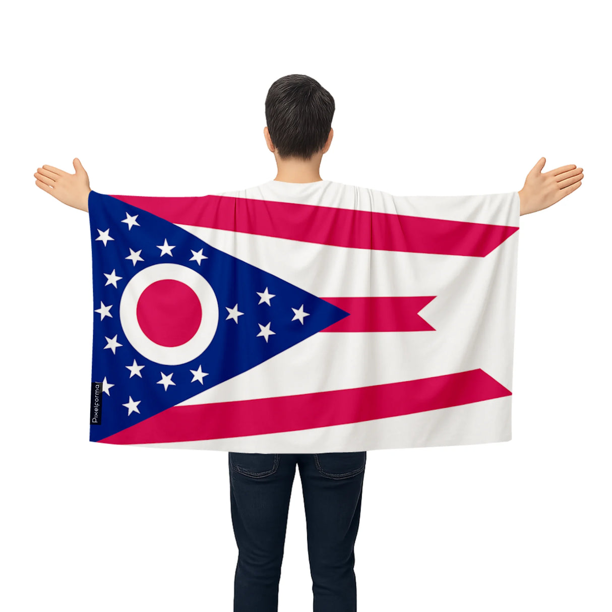 Cape drapeau ohio polyester léger à enfiler événements sportifs