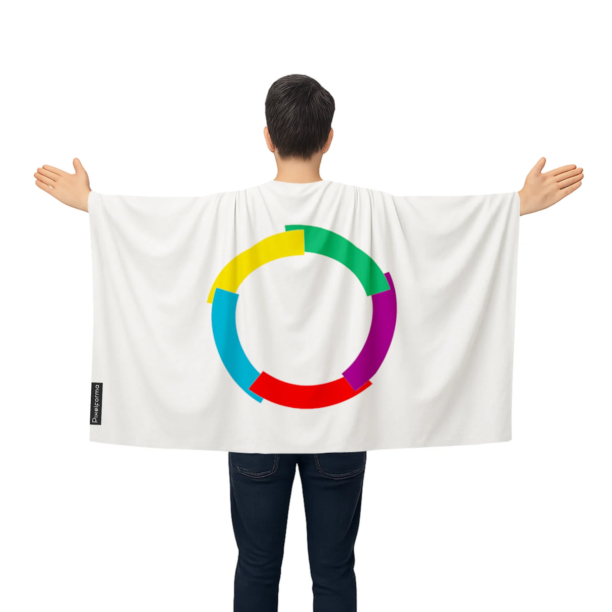 Cape drapeau organisation internationale polyester léger à enfiler