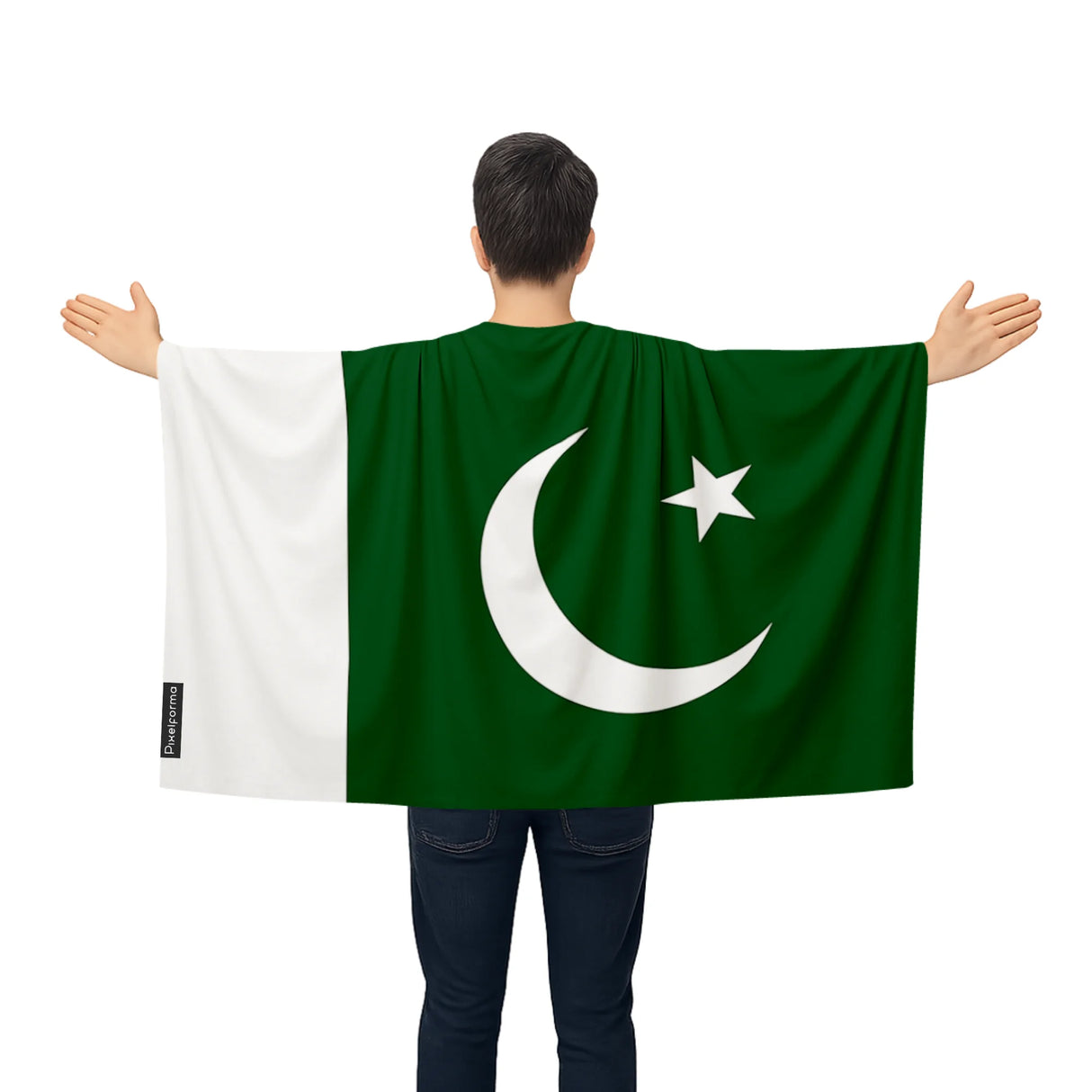 Cape drapeau pakistan polyester léger à enfiler événement