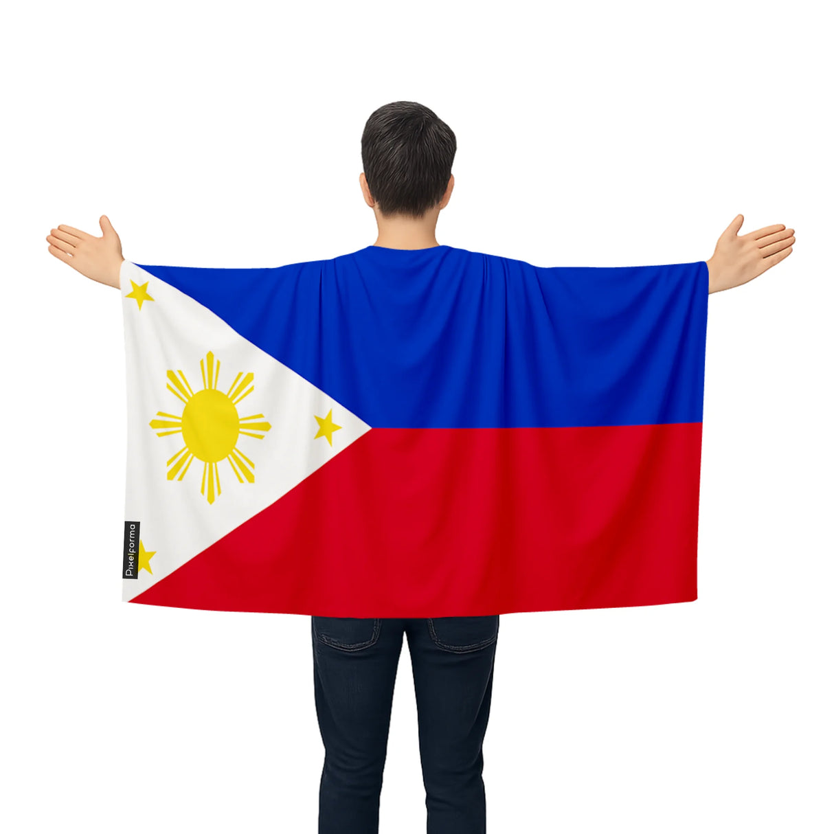 Cape drapeau philippines polyester léger pour événements sportifs