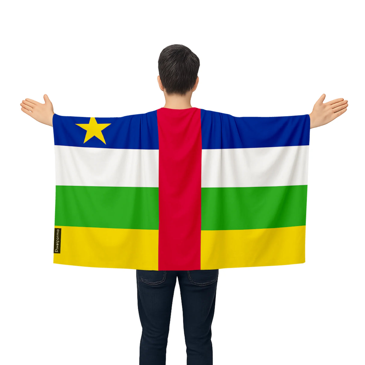 Cape drapeau république centrafricaine polyester léger