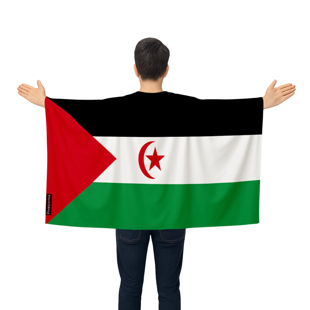 Cape drapeau sahara occidental polyester léger à enfiler