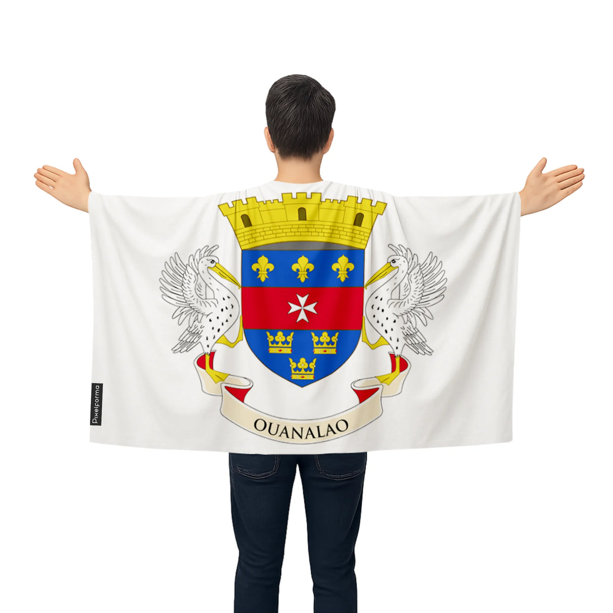 Cape drapeau saint-barthélemy polyester pour événements sportifs