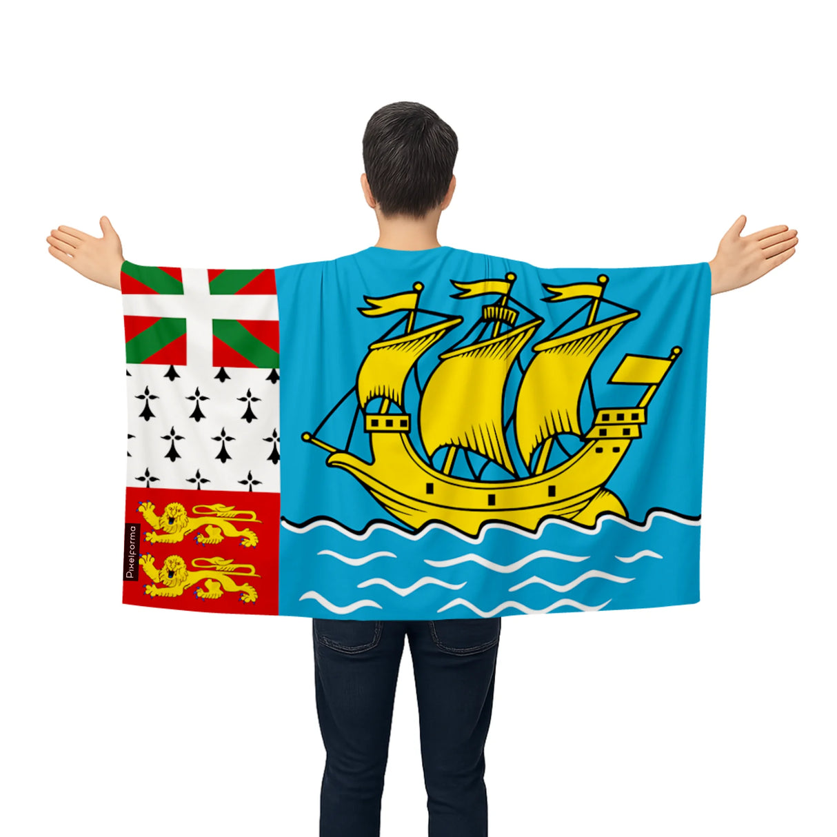 Cape drapeau saint-pierre-et-miquelon polyester léger