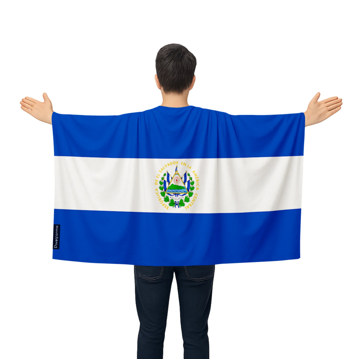 Cape drapeau salvador polyester léger pour événements sportifs