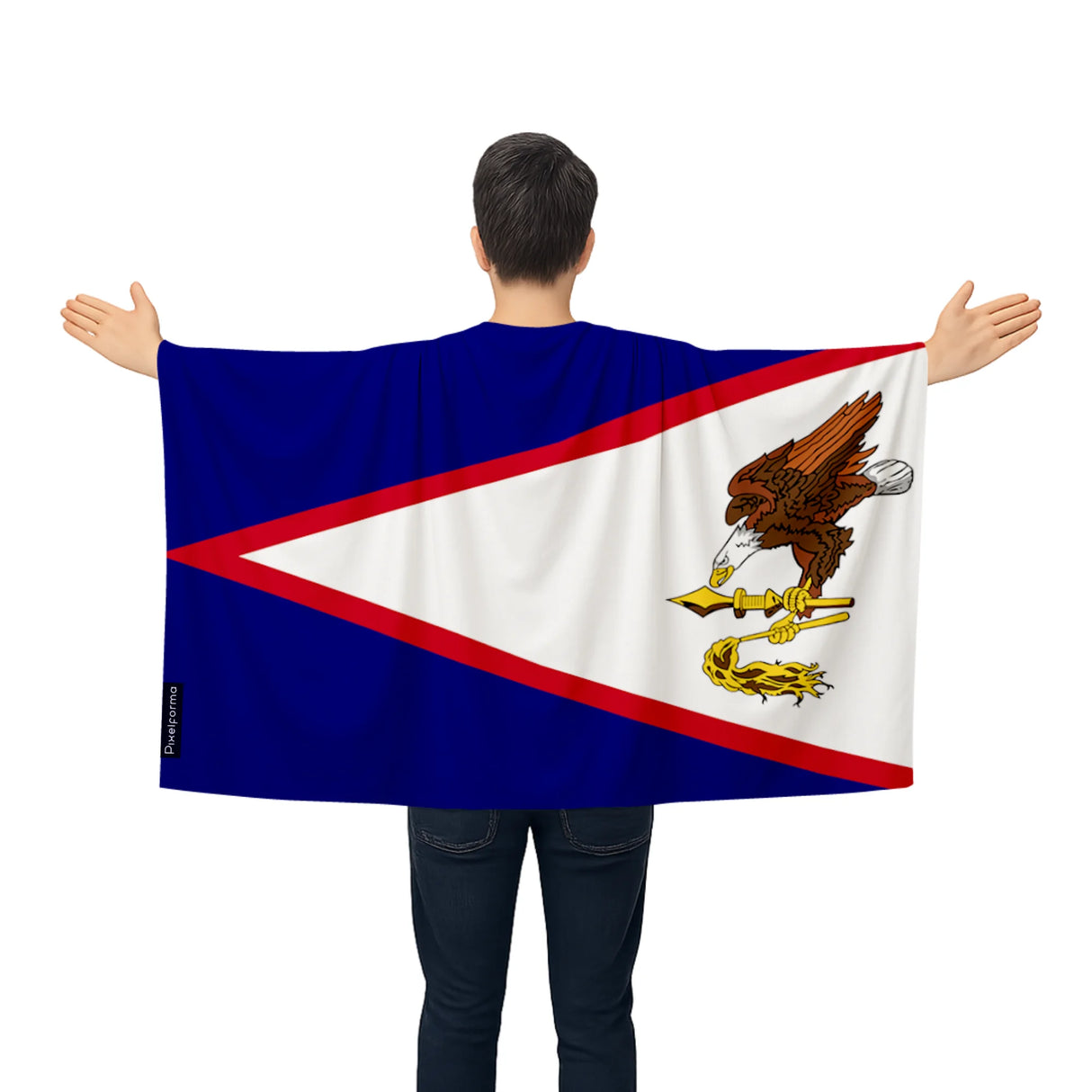 Cape drapeau samoa américaines polyester léger à enfiler