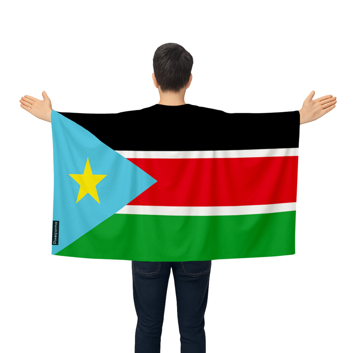 Cape drapeau soudan du sud polyester léger à enfiler