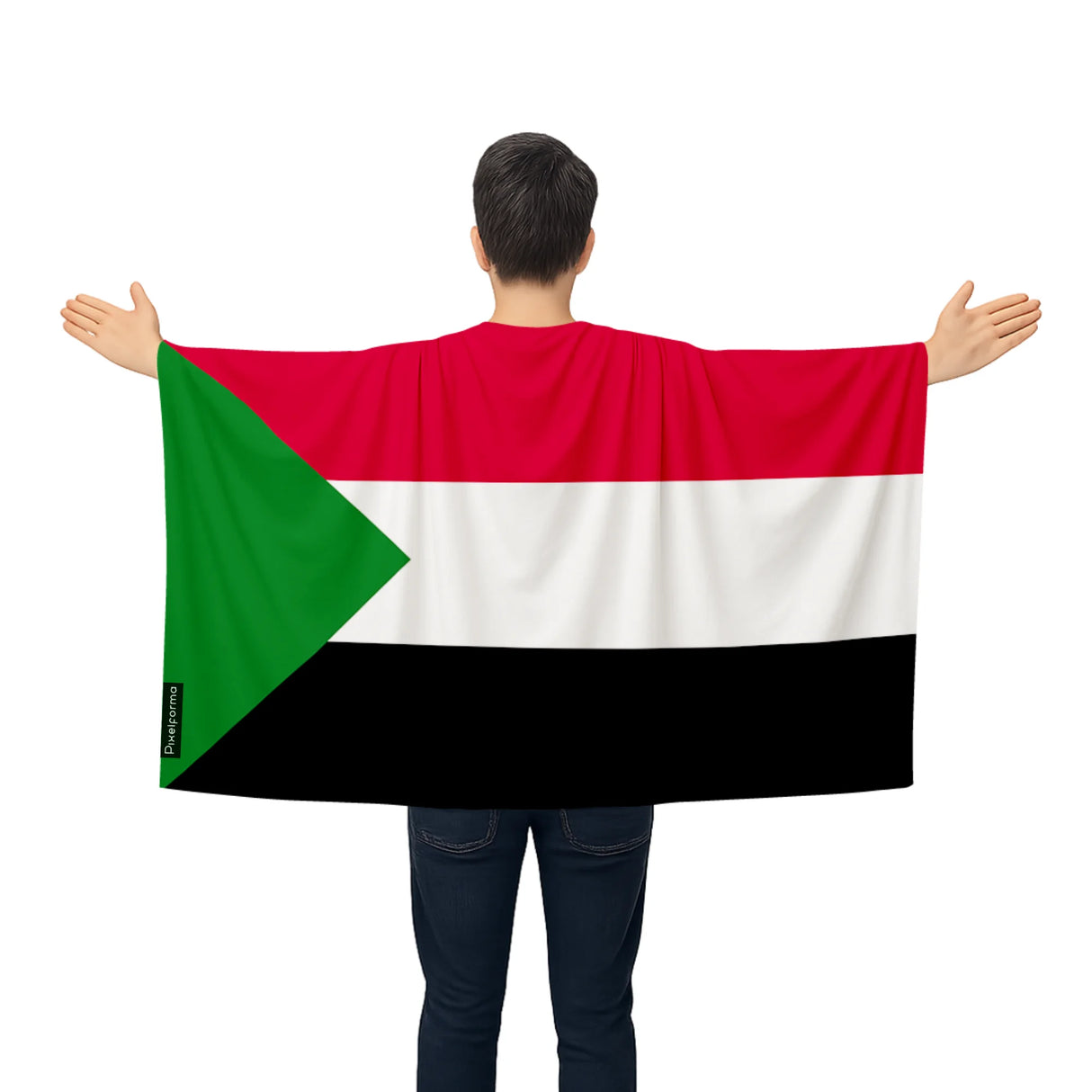 Cape drapeau soudan polyester léger pour événements sportifs