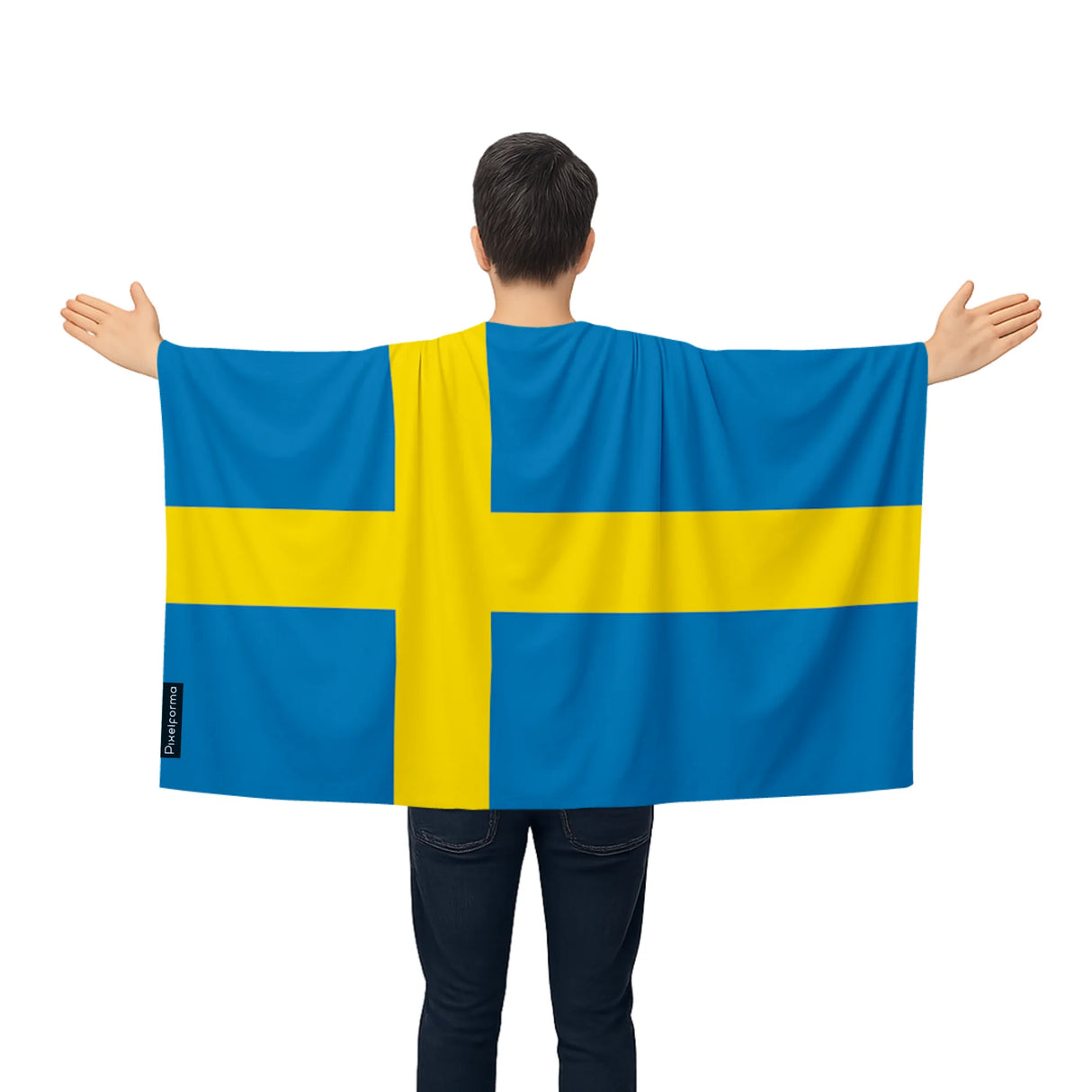 Cape drapeau suède polyester léger à enfiler événements sportifs