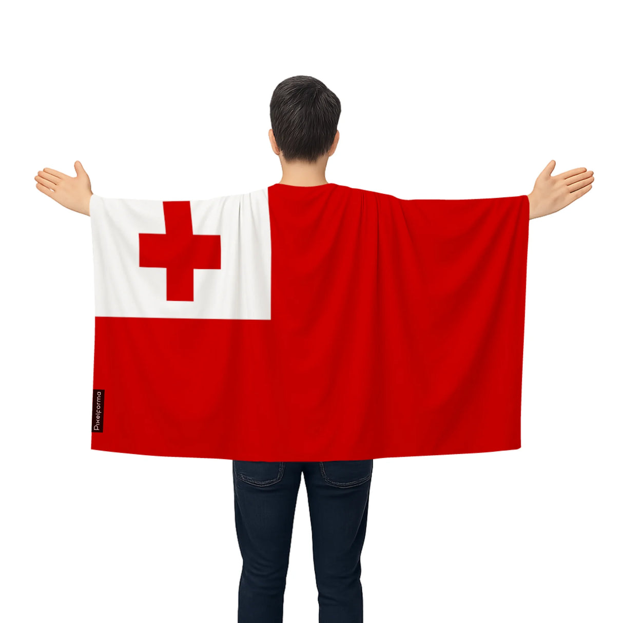 Cape drapeau tonga polyester léger à enfiler événements sportifs