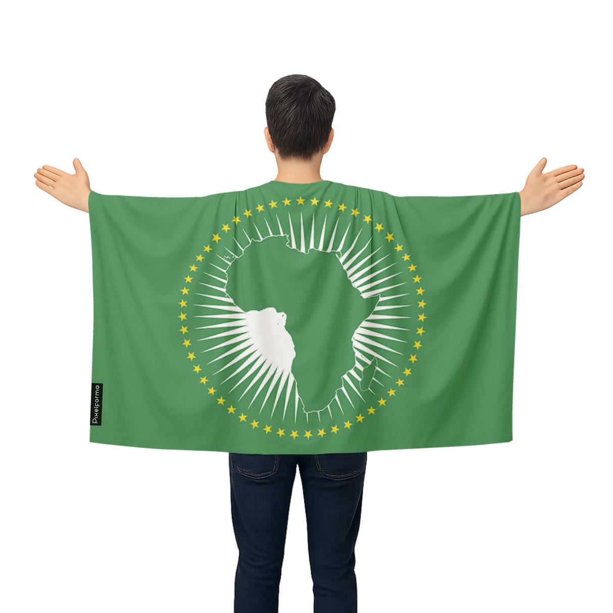 Cape drapeau union africaine polyester léger à enfiler