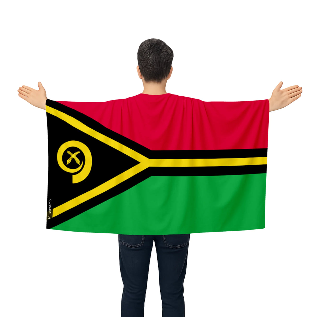 Cape drapeau vanuatu polyester léger pour événements sportifs