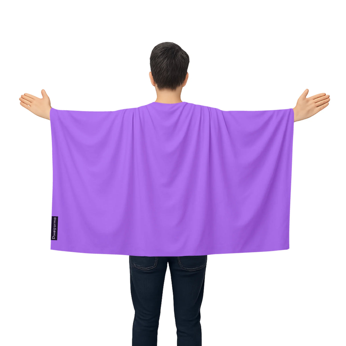 Cape drapeau violet polyester léger pour événements sportifs