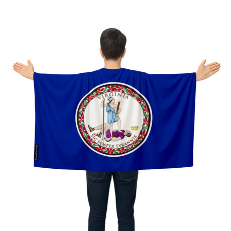 Cape drapeau virginie polyester léger pour événements sportifs