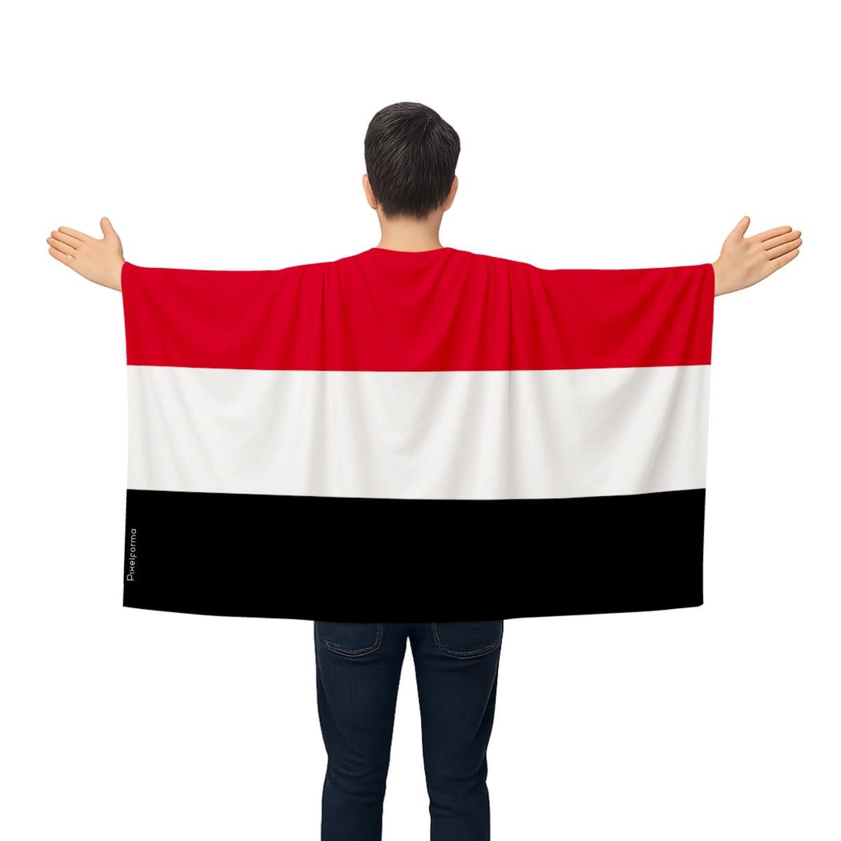 Cape drapeau yémen polyester léger pour événements sportifs