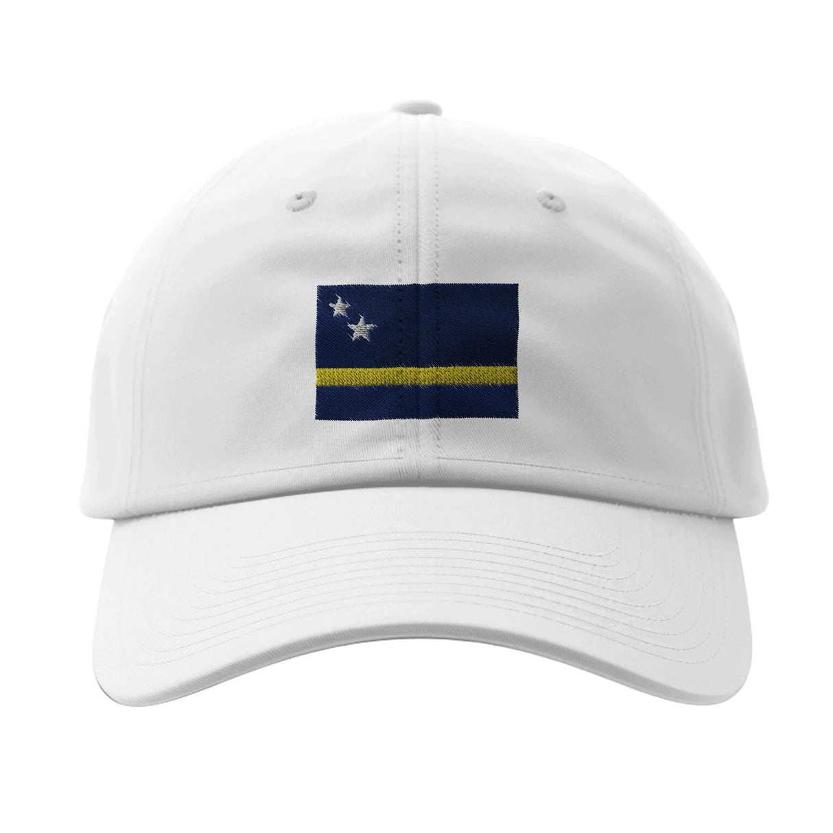 Casquette curaçao coton brodée couleurs bleu jaune