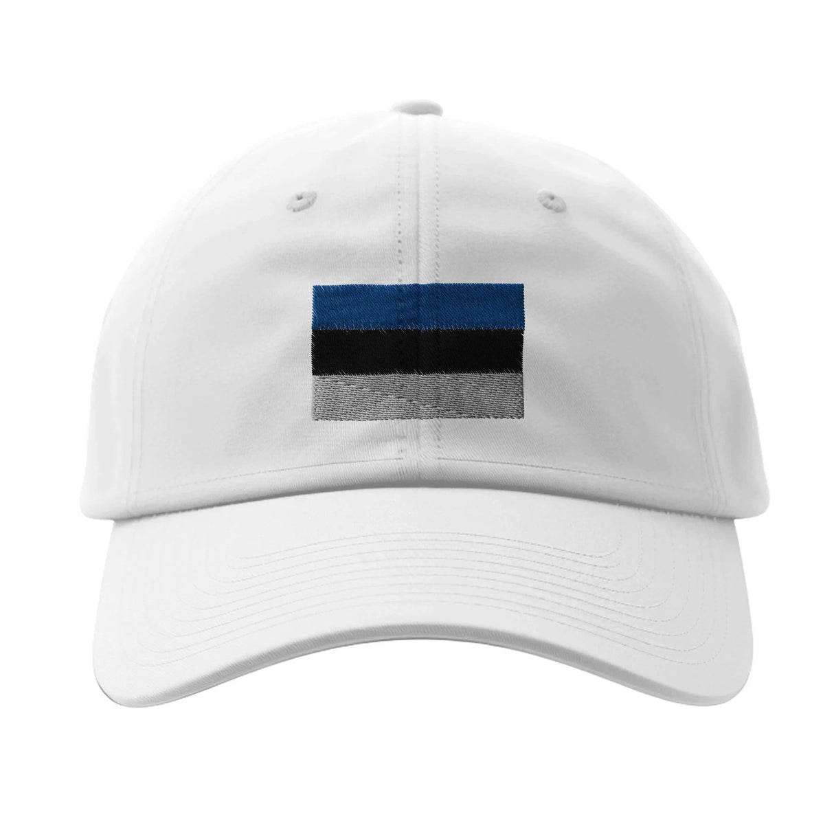 Casquette drapeau estonie coton brodée couleurs bleu noir