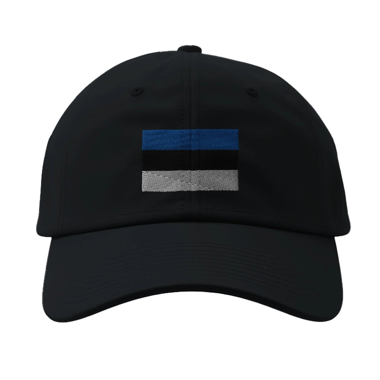 Casquette drapeau estonie coton brodée couleurs bleu noir