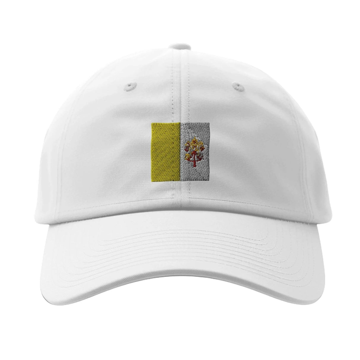Casquette drapeau vatican coton broderie design épuré