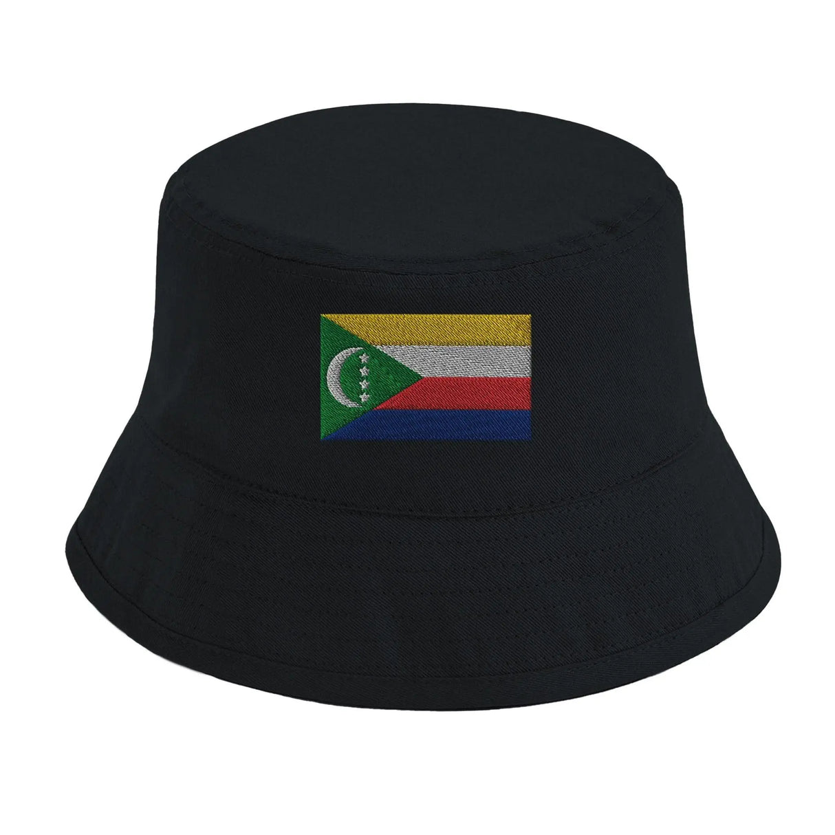 Chapeau bob drapeau comores coton brodé léger respirant