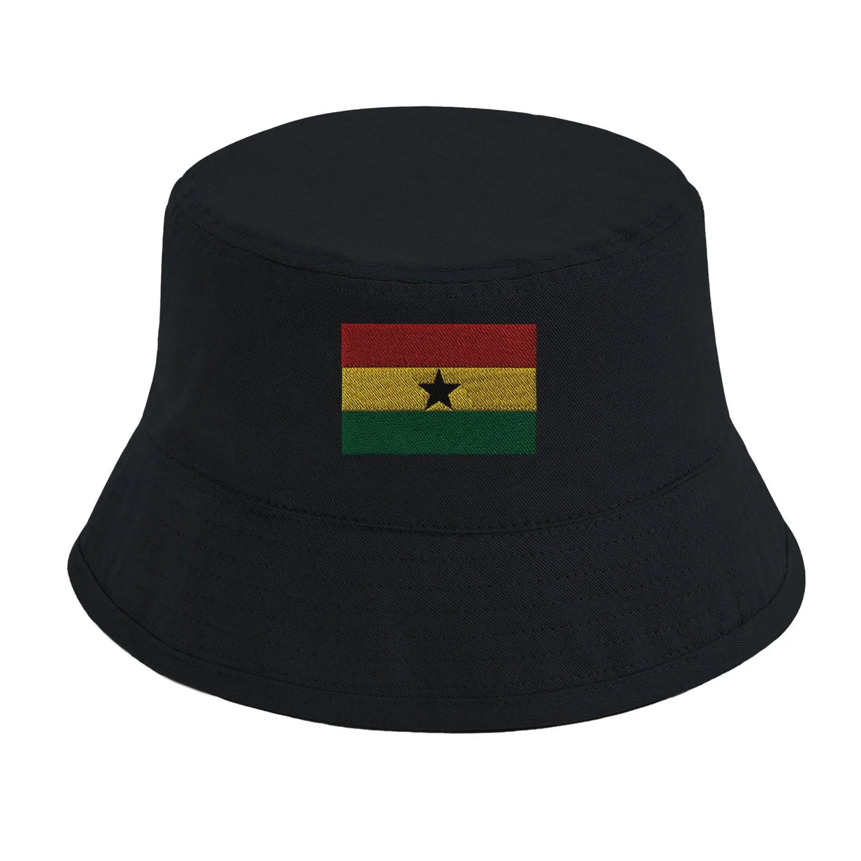 Chapeau bob drapeau ghana coton brodé léger et tendance