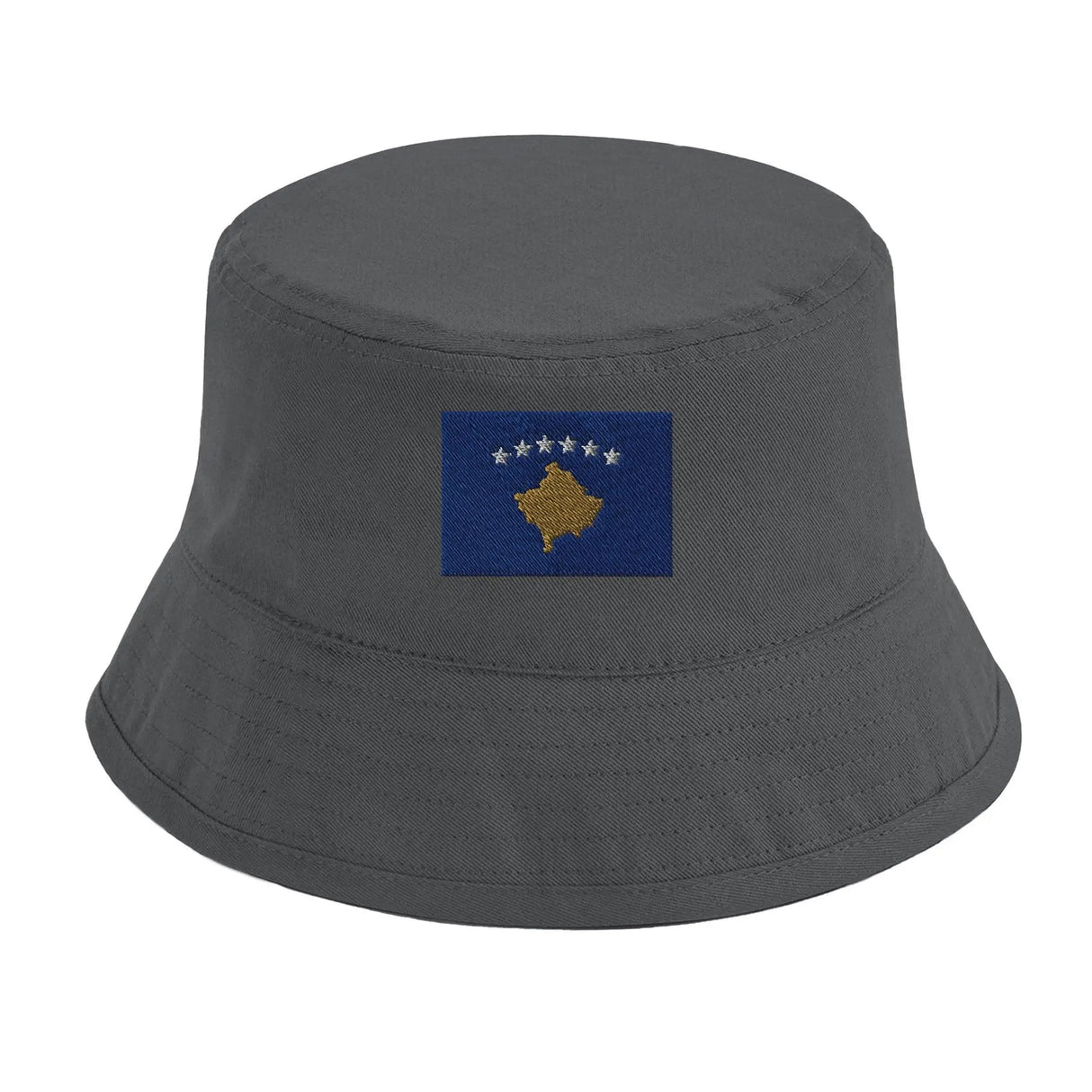 Chapeau bob drapeau kosovo coton brodé léger et respirant