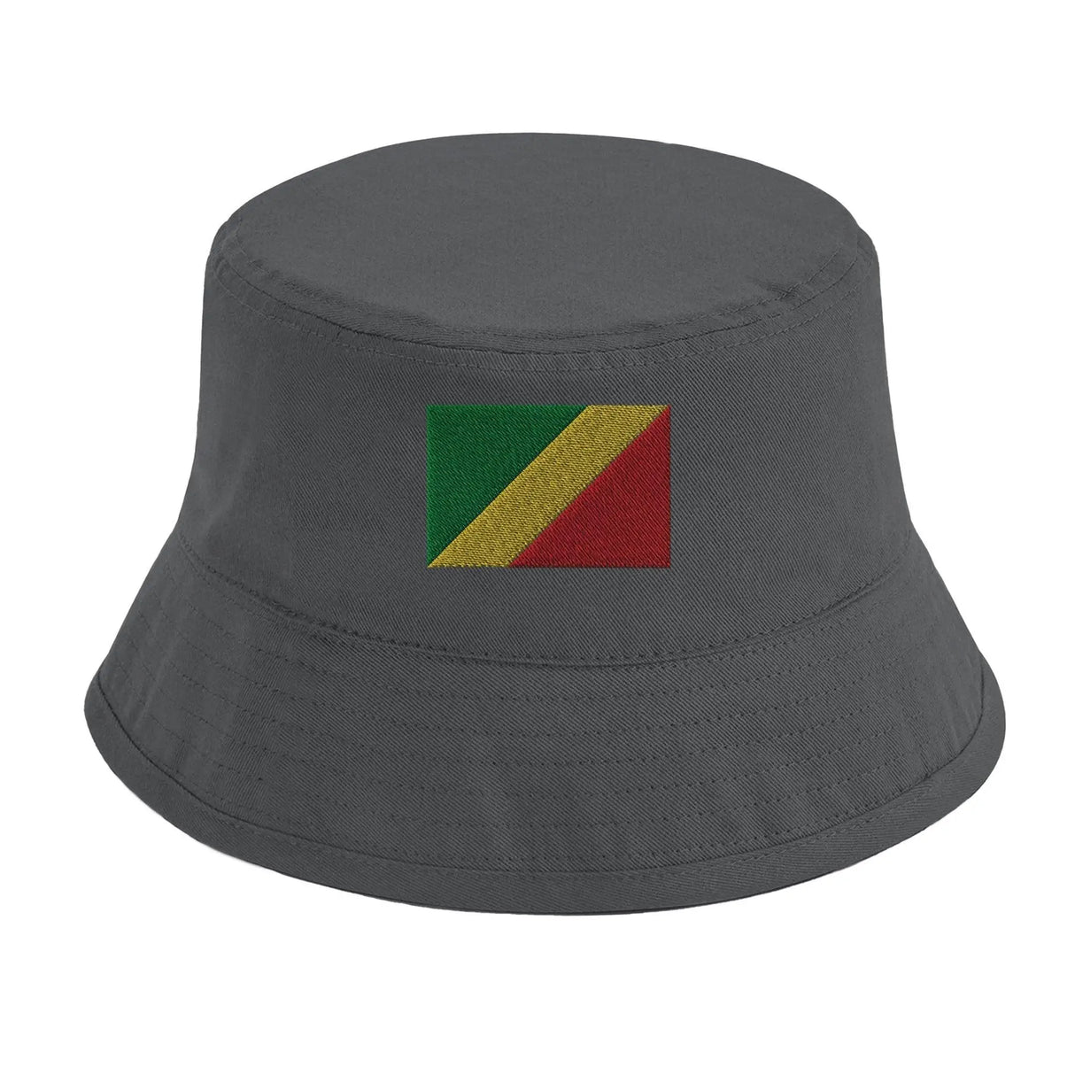 Chapeau bob drapeau république du congo coton brodé