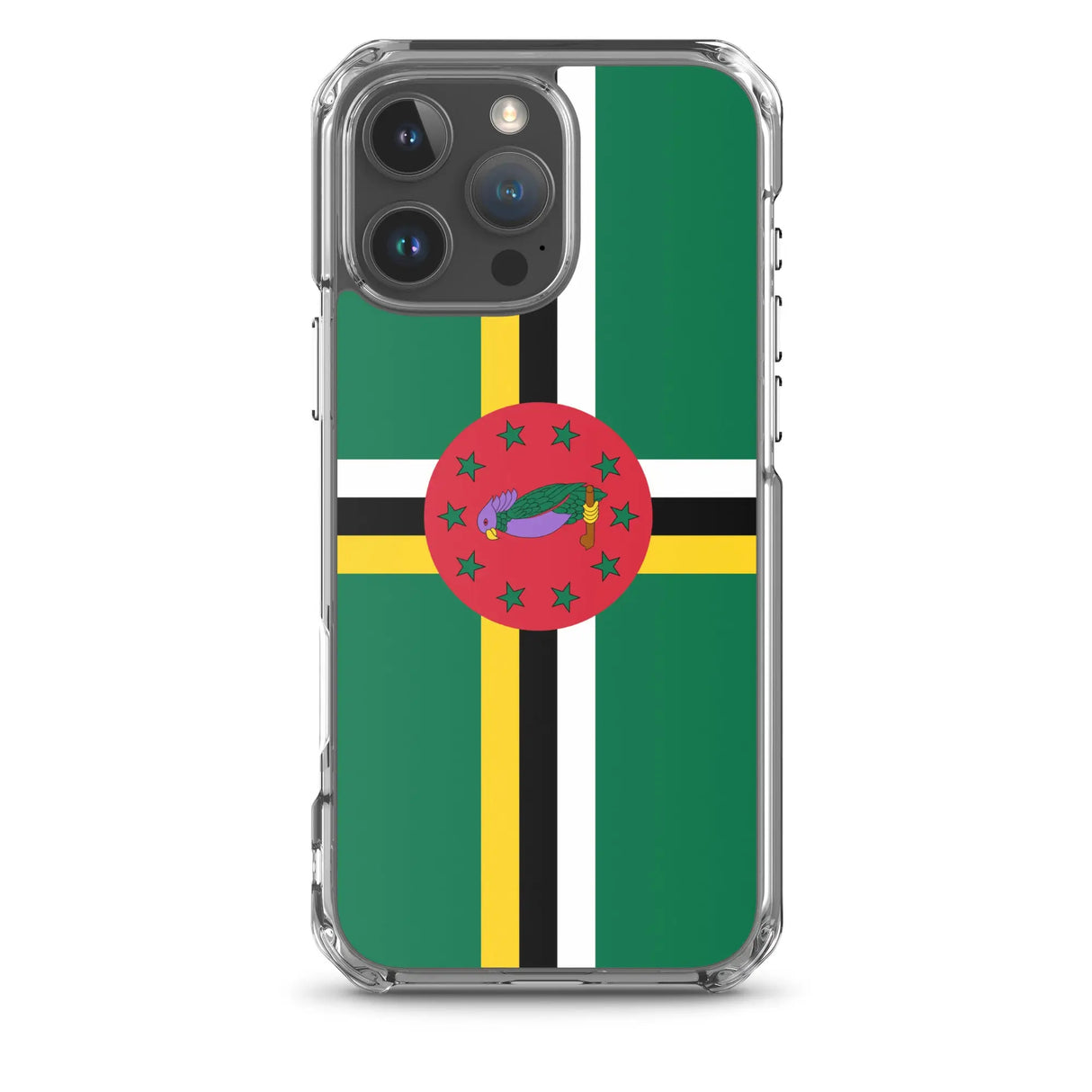 Coque iphone drapeau dominique souple antichoc transparente